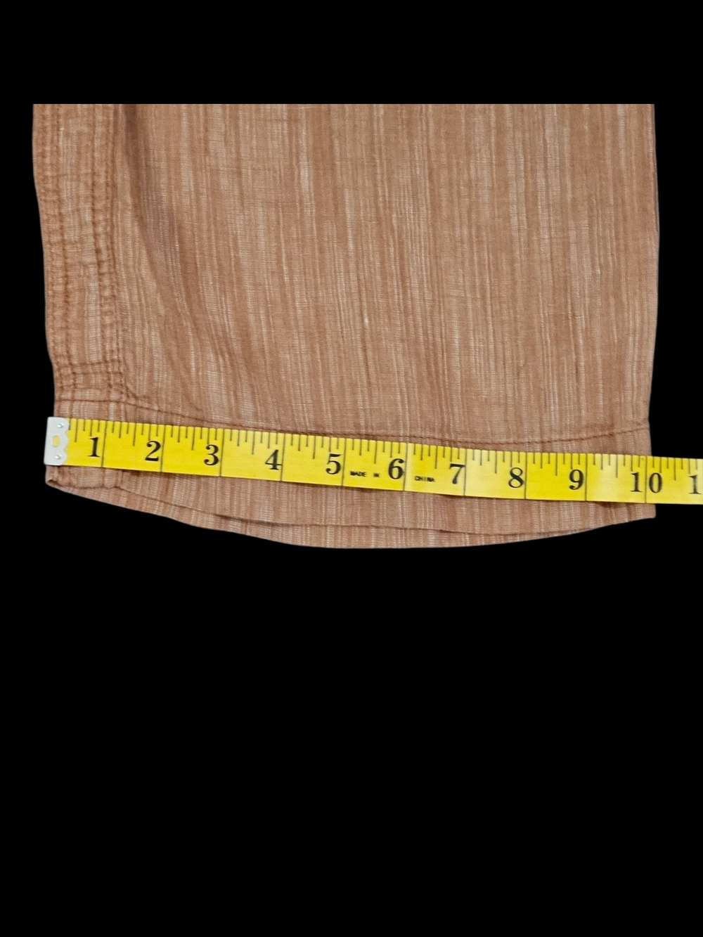 Athleta Cabo Linen Textured Wide Leg Pants Size 10 Brown Striped Drawstring 6576 - Picture 11 of 13